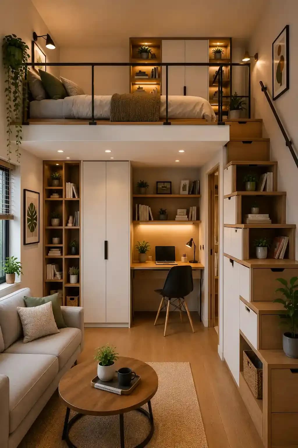 Loft Design ideas - Solving the storage space puzzle in its own unique way